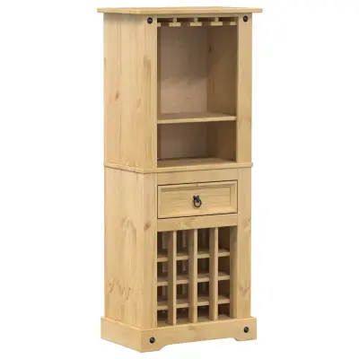 vidaXL Regal za vino Corona 56x35x134,5 cm trdna borovina