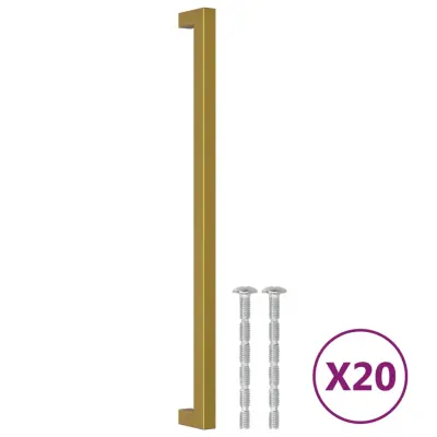 vidaXL Ročaji za omarico 20 kosov zlati 320 mm nerjaveče jeklo