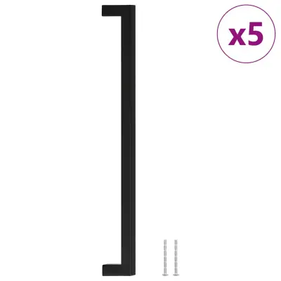 vidaXL Ročaji za omarico 5 kosov črni 320 mm nerjaveče jeklo