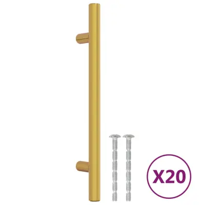 vidaXL Ročaji za omarico 20 kosov zlati 128 mm nerjaveče jeklo
