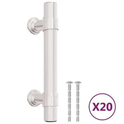 vidaXL Ročaji za omarico 20 kosov srebrna 64 mm nerjaveče jeklo