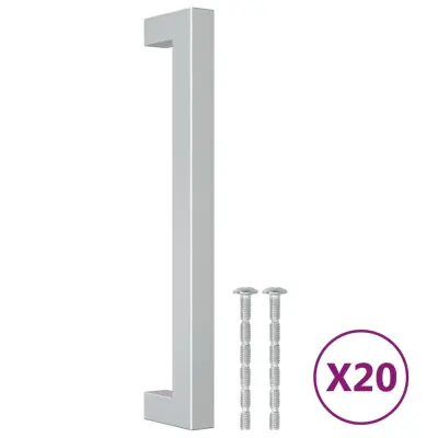vidaXL Ročaji za omarico 20 kosov srebrna 160 mm nerjaveče jeklo