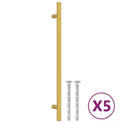 vidaXL Ročaji za omarico 5 kosov zlati 224 mm nerjaveče jeklo