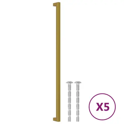 vidaXL Ročaji za omarico 5 kosov zlati 480 mm nerjaveče jeklo