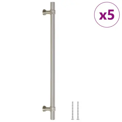 vidaXL Ročaji za omarico 5 kosov srebrna 224 mm nerjaveče jeklo