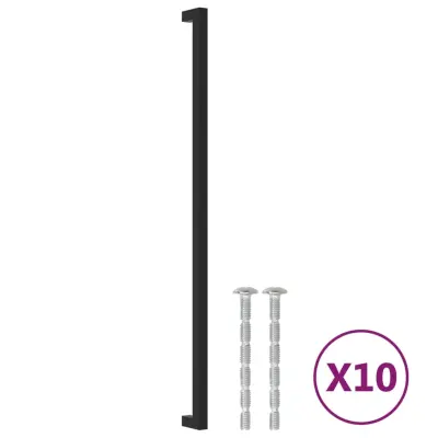 vidaXL Ročaji za omarico 10 kosov črni 480 mm nerjaveče jeklo