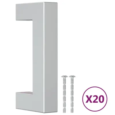 vidaXL Ročaji za omarico 20 kosov srebrna 64 mm nerjaveče jeklo