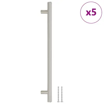 vidaXL Ročaji za omarico 5 kosov srebrna 224 mm nerjaveče jeklo