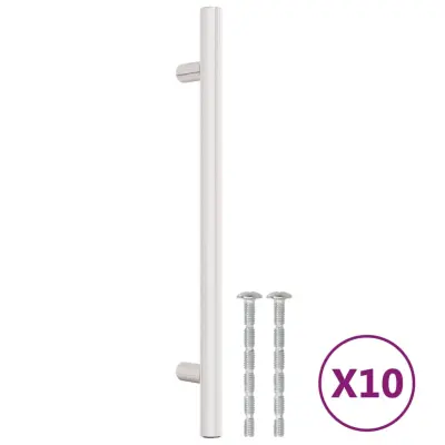 vidaXL Ročaji za omarico 10 kosov srebrna 160 mm nerjaveče jeklo