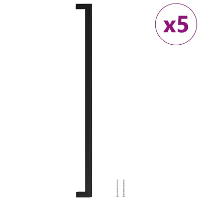 vidaXL Ročaji za omarico 5 kosov črni 480 mm nerjaveče jeklo