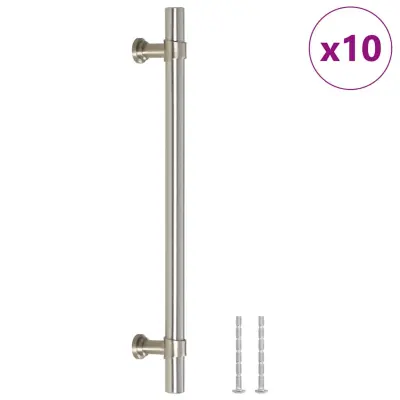 vidaXL Ročaji za omarico 10 kosov srebrna 160 mm nerjaveče jeklo