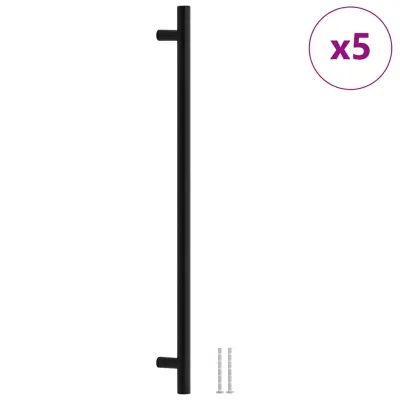 vidaXL Ročaji za omarico 5 kosov črni 480 mm nerjaveče jeklo