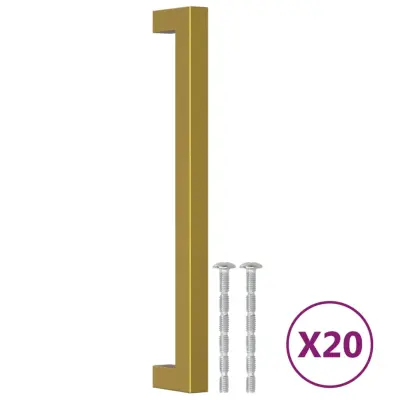 vidaXL Ročaji za omarico 20 kosov zlati 192 mm nerjaveče jeklo