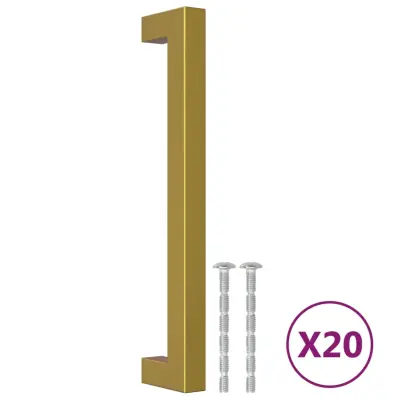 vidaXL Ročaji za omarico 20 kosov zlati 160 mm nerjaveče jeklo