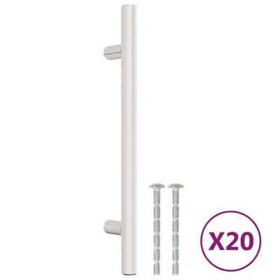 vidaXL Ročaji za omarico 20 kosov srebrna 128 mm nerjaveče jeklo