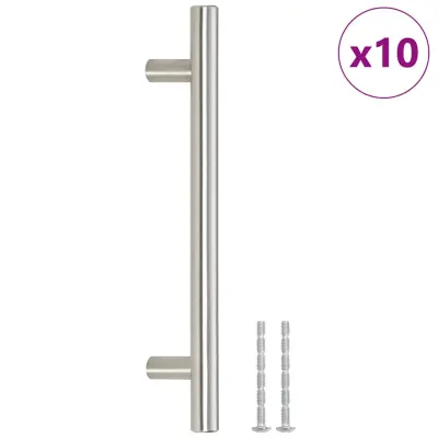 vidaXL Ročaji za omarico 10 kosov srebrna 128 mm nerjaveče jeklo