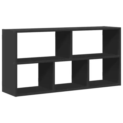 vidaXL Stenska polica črna 100x25x50 cm inženirski les