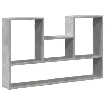 vidaXL Stenska polica betonsko siva 99x15x60 cm inženirski les
