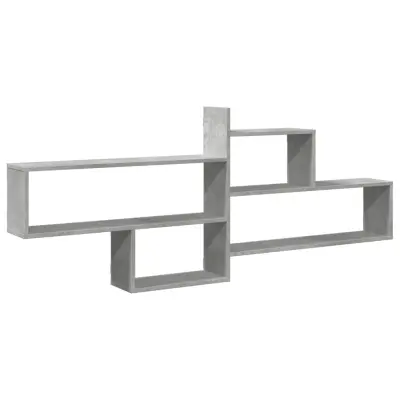 vidaXL Stenska polica betonsko siva 167,5x18x68 cm inženirski les