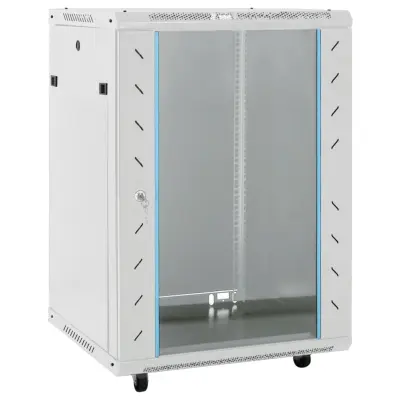 vidaXL Omrežna omarica 15U 19" IP20 siva 53x40x80 cm