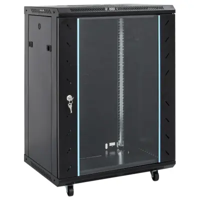 vidaXL Omrežna omarica 15U 19" IP20 črna 53x40x80 cm
