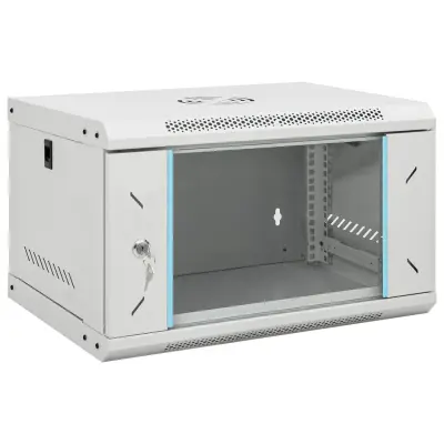 vidaXL Stenska omrežna omarica 6U 19" IP20 53x40x30 mm
