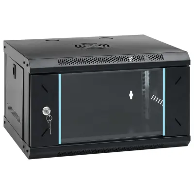 vidaXL Stenska omrežna omarica 6U 19" IP20 53x40x30 mm