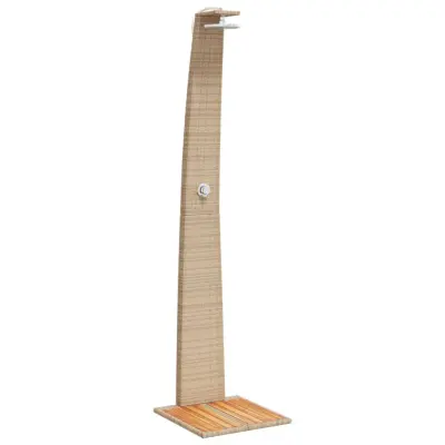 vidaXL Zunanji tuš bež 55x60x224 cm poli ratan in akacijev les