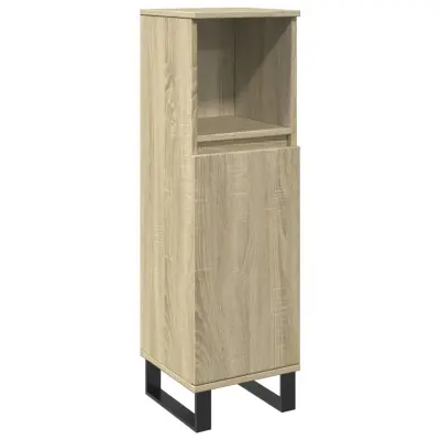 vidaXL Kopalniška omarica sonoma hrast 30x30x100 cm inženirski les