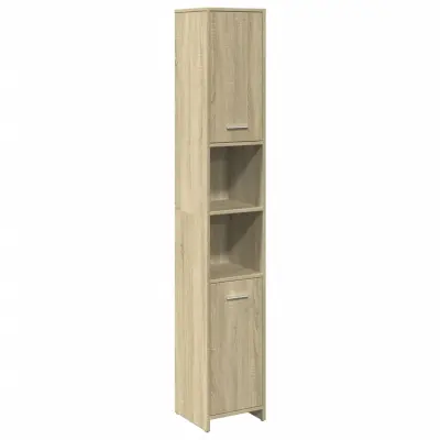 vidaXL Kopalniška omarica sonoma hrast 30x30x183,5 cm inženirski les