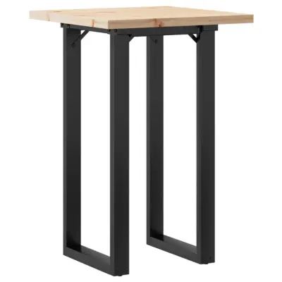 vidaXL Jedilna miza O okvir 50x50x75,5 cm trdna borovina jeklo