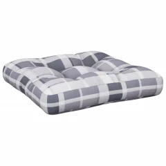 vidaXL Blazina za palete siva karirasta 58x58x10 cm blago