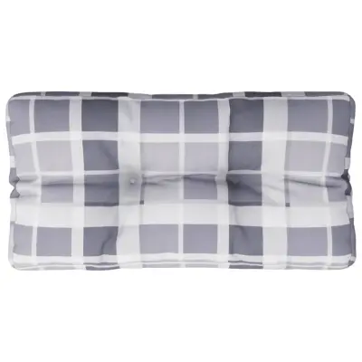 vidaXL Blazina za kavč iz palet siva karo vzorec 70x40x12 cm blago