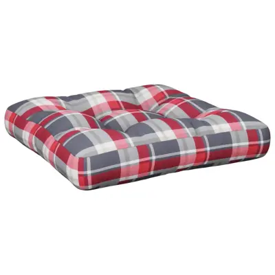 vidaXL Blazina za palete rdeča karirasta 58x58x10 cm blago
