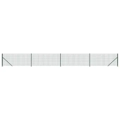 vidaXL Mrežna ograja s prirobnico zelena 0,8x10 m