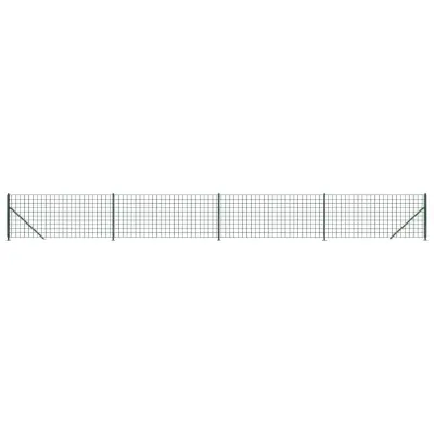 vidaXL Mrežna ograja s prirobnico zelena 1,1x10 m