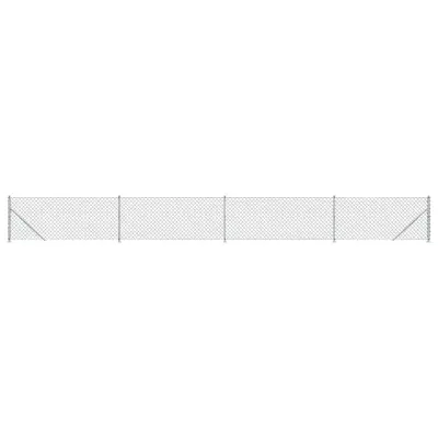 vidaXL Mrežna ograja s prirobnico srebrna 0,8x10 m