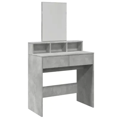 vidaXL Toaletna mizica z ogledalom betonsko siva 80x41x144,5 cm