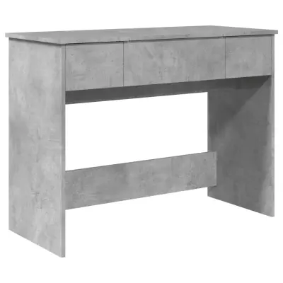 vidaXL Toaletna mizica z ogledalom betonsko siva 100x45x76 cm