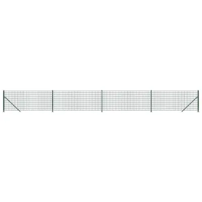 vidaXL Mrežna ograja s prirobnico zelena 0,8x10 m