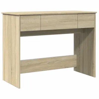 vidaXL Toaletna mizica z ogledalom sonoma hrast 100x45x76 cm