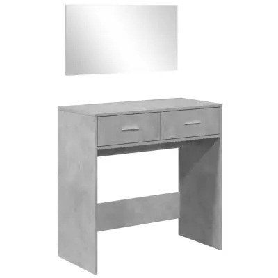 vidaXL Toaletna mizica z ogledalom betonsko siva 80x39x80 cm