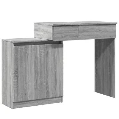 vidaXL Toaletna mizica z ogledalom siva sonoma 115x37x110,5 cm