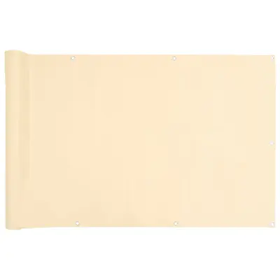 vidaXL Balkonsko platno za zasebnost krem 1000x75 cm PVC