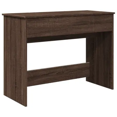 vidaXL Toaletna mizica z ogledalom rjav hrast 100x45x76 cm