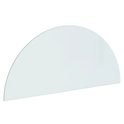vidaXL Steklena plošča za kamin polkrožna 1200x500 mm