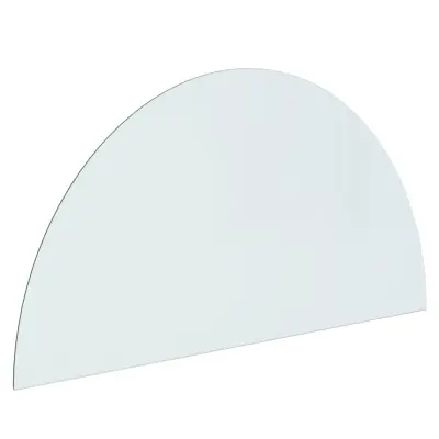 vidaXL Steklena plošča za kamin polkrožna 1200x600 mm