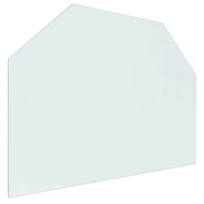 vidaXL Steklena plošča za kamin šestkotna 80x60 cm