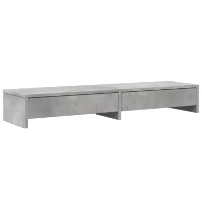 vidaXL Stojalo za zaslon s predali betonsko siva 100x27x15 cm inž. les