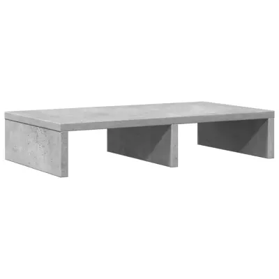 vidaXL Stojalo za monitor betonsko siva 50x27x10 cm inženirski les